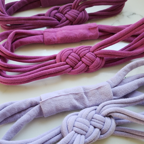 Set of 3 Womens Sailor Knot Headband in Purple Pink, Adult Upcycled Hairband - Picture 2 of 9